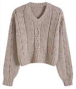 Winter Korean Long Front Street Style O-Neck Cable Knit <b>Sweater</b> for Women <b>Plus</b> <b>Size</b> Loose Fit Pullover Fall/Winter New Style - Product Image 6