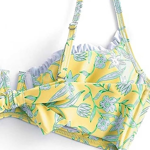 Conjunto de Bikini con Estampado Floral para Mujer, Top Triangular y Braguita con Lazos Laterales, Traje de Baño para Playa de Verano, Proveedor Mayorista - Product Image 3