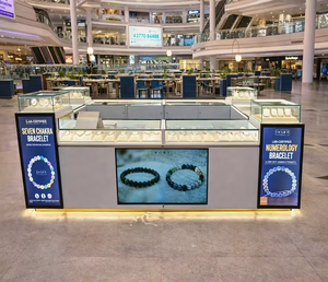 Premium Jewelry Kiosk Interior Design Elegant Retail Display Glass Counters LED <b>Lighting</b> Custom Cabinets Furniture - Product Image 1