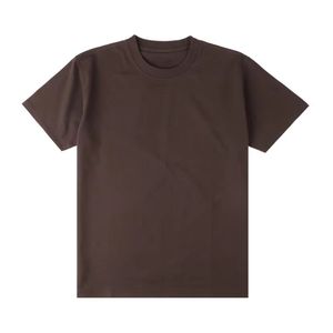 T-shirt décontracté à col rond en coton doux marron foncé pour homme, léger, respirant, à manches courtes, confortable, idéal pour l'été - Product Image 1