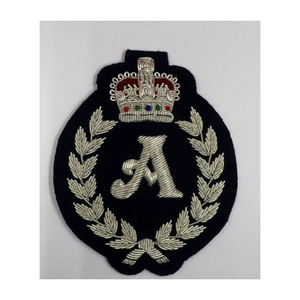 High Quality Custom Design Fashion Canvas Fabric 3D Handmade Solid Color Embroidery Badge Bullion Wire Crown Embroidered Patch - Product Image 2