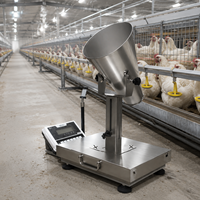 Balance de pesage agricole en acier inoxydable à structure métallique avec trémie réglable pour poulaillers de petite taille