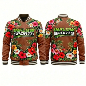 Wholesale Custom <b>Men's</b> Casual <b>Summer</b> Polyester <b>Jacket</b> Turn-down Collar Regular Fit Varsity <b>Jacket</b> Lightweight Fashion Bomber - Product Image 4