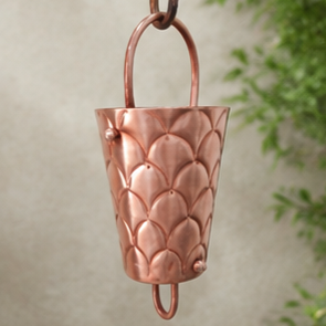 โซ่ฝนทองแดงแบบแขวน ถังเก็บน้ำตกแต่งสวนกลางแจ้ง สไตล์เรียบง่าย - Product Image 3
