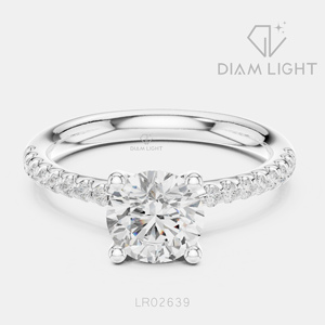 Bague de mariage ronde 1,13 carat, bijoux fins, certifiée IGI, or blanc 14 carats, diamant de laboratoire, bague de fiançailles et de mariage - Product Image 1