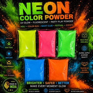 Poudre fluorescente de couleur néon de qualité supérieure, réactive aux UV, pour les soirées lumineuses, les courses de couleurs, les événements du festival Holi, 5 couleurs - Product Image 5