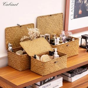 Juego de 3 cestas organizadoras rectangulares multiusos de mimbre, cestas de almacenamiento hechas a mano, venta al por mayor, ecológicas, hechas en Vietnam - Product Image 5