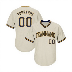 Maillot de baseball unisexe personnalisé en gros, col en V, manches courtes, grande taille, uniforme d'équipe par sublimation, chemise respirante en polyester - Product Image 3