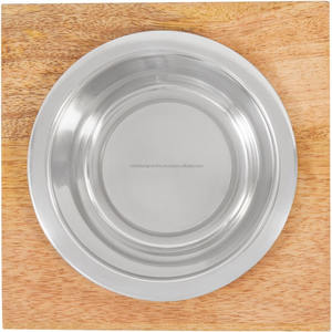 Alimentador de madera elevado para perros Single Diner con base negra Soporte de nueva apariencia para gatos Mascotas Comida y agua Estación de servicio de Tubo negro - Product Image 3