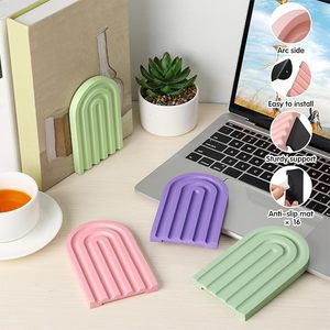 Boho Arch <b>Wooden</b> Bookends Decorative <b>Rainbow</b> Book Stoppers with Non Slip Metal Base for Bookshelves Home Office Desk Decor - Product Image 6