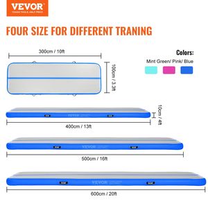 4 Inch Thickness Inflatable Gymnastics Air Mat Electric <b>Pump</b> Tumble <b>Track</b> Training Mats for Gymnastics Equipment Accessories - Product Image 2