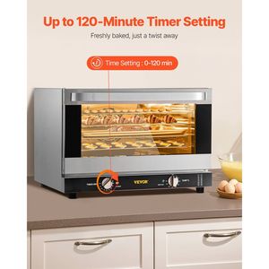 Commercial 4-Tier <b>Toaster</b> Oven 1600W 47L/43Qt Half-Size Convection Oven Front Glass Door Counter Top 1600W 4-Tier <b>Toaster</b> Bakery - Product Image 4