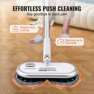 Mocio elettrico Cordless da 70 minuti potente batteria doppia testine Mop 4 pastiglie in microfibra 2 tappetini Scrubber da pavimento per - Product Image 3