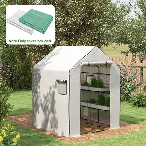 Cover di ricambio con porta avvolgi e prese d'aria per serre Walk-In 55x56x75 pollici modello serre da giardino - Product Image 2