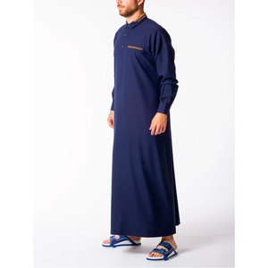 <b>Mens</b> Traditional Muslim Robe Soft Cotton Long Sleeve Breathable Casual Wear <b>Mens</b> Comfortable Full Length Islamic Juba - Product Image 1