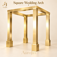 Arche de mariage personnalisée en acrylique miroir doré, support d'arche carré en PVC pour colonne, pour la décoration de scène de banquet d'hôtel