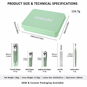 Kit de ciseaux à ongles droits portables en acier inoxydable, ensemble de 5 coupe-ongles avec étui pour la maison, le bureau, les voyages et le nail art - Product Image 4
