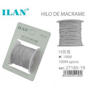 Filo per Macramè Ilan 1mm 100M Grigio, Cordoncino per Artigianato - Product Image 1