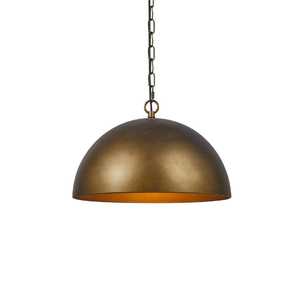 Round Bronze Pendant <b>Light</b> Gold Metal Shade Large Bowl Shape <b>Indoor</b> Ceiling Fixture Mounted Design Handmade Pendant Lamp - Product Image 1