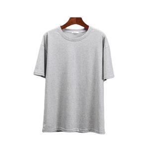 T-shirt en coton basique pour homme, confortable, ample, épaule droite, manches courtes, tricoté, col rond, motif uni, OEM - Product Image 2