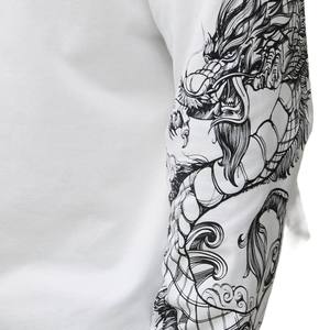 เสื้อยืดผู้ชายพิมพ์ลายมังกร ยูนิเซ็กซ์ ผ้าฝ้าย 100% แขนยาว คอกลม สตรีทแวร์ โลโก้สั่งทำด้านหน้า ผลิตจำนวนมากแบบ OEM - Product Image 4