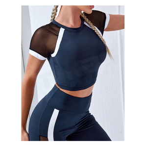 ชุดออกกำลังกายโยคะสองชิ้นสำหรับผู้หญิง สีพื้น ผ้าฝ้าย 100% สวมใส่สบาย ระบายอากาศได้ดี แห้งเร็ว ขายส่ง - Product Image 3