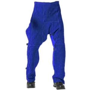 Premium Grade Heavy Duty Industrial Work Suit Fireproof Cotton Cowhide <b>Split</b> Leather Welder <b>Trouser</b> with Polyester Sleeves - Product Image 5