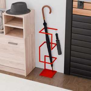 Porte-parapluies rectangulaire mince en métal noir, support multi-emplacements en fil métallique pour entrée, porte-bâtons, rangement gain de place pour cannes - Product Image 4