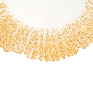 Assiette de présentation blanche de luxe avec bordure artistique dorée, idéale pour table à manger et base décorative de service, provenant d'Inde - Product Image 6