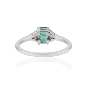 Best Selling Octagon Cut Natural <b>Emerald</b> & Diamond Bridal Fine <b>Ring</b> Jewelry In 925 Sterling <b>Silver</b> Wholesale Price - Product Image 5