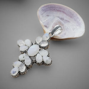 จี้มูนสโตนเคลือบเงิน – เครื่องประดับมูนสโตนธรรมชาติ - Product Image 6