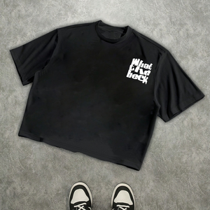 T-shirt en coton délavé premium, coupe oversize, poids lourd, style streetwear, vêtement vierge - Product Image 1
