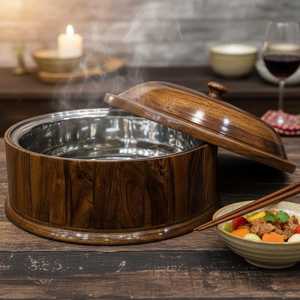 Bol à fondue en bois massif de luxe pour la cuisine et la salle à manger - Product Image 5