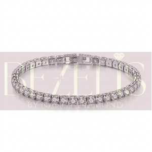 Bracelet tennis en diamant de laboratoire taille ronde immaculée en or blanc 14 carats, certifié, édition collection de joaillerie fine durable - Product Image 3