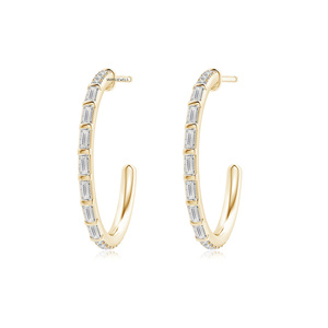 Pendientes de Aro de Oro de 10K, 14K y 18K y Plata 925 y 935 con Diamantes de Corte Baguette de Vaayu Jewels para Mujer, Joyería de Lujo para Uso Diario - Product Image 3