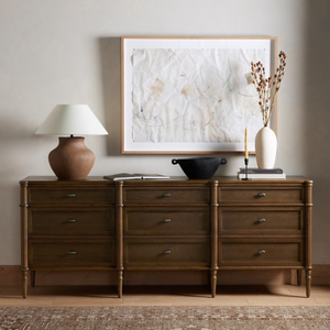 Commode de chambre à coucher en bois massif Mindi avec tiroirs, design classique moderne - Product Image 4