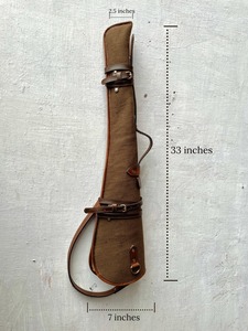 Funda de cuero y lona de 33 pulgadas con forro de piel y correa ajustable - Marrón vintage Shot Gon - Product Image 2
