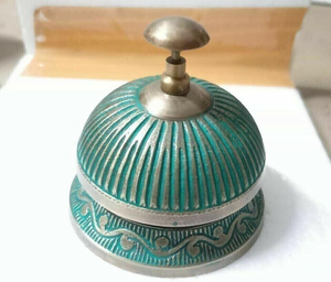 Vintage <b>Brass</b> Color Desk <b>Bell</b> Nautical Design Decorative Table Office Hotel Cafe - Product Image 1