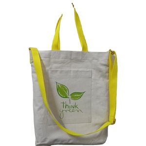 Cá nhân kích thước lớn Canvas Tote Bag với vai dài công suất mở Crossbody đóng cửa và thêu trang trí - Product Image 1