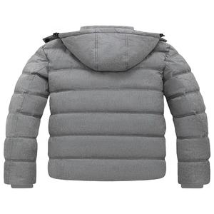 Veste matelassée à capuche unisexe personnalisée en softshell, coupe régulière, streetwear d'hiver, coupe-vent, style décontracté pour homme - Product Image 2