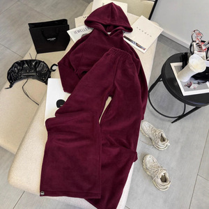 Conjunto Casual de Dos Piezas para Mujer, Estilo Europeo Americano, Sudadera con Capucha y Pantalones Holgados para Otoño e Invierno - Product Image 3
