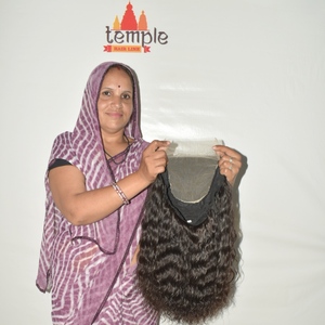 Closure en dentelle HD 55, cheveux indiens Remy, 100% cheveux humains, double trame machine, raie naturelle au milieu/à côté, densité 180%, ajustable - Product Image 5
