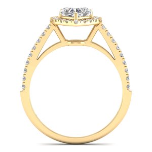 Bague d'amour REYES en or jaune 14 carats plaqué rhodium, diamant de laboratoire taille cœur 1 carat, pour femme, cadeau d'anniversaire personnalisé, bijoux - Product Image 4