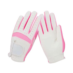 Guantes de Golf de Microfibra Blancos y Rosas, Transpirables, con Cierre de Velcro, Unisex, para Deportes - Product Image 3