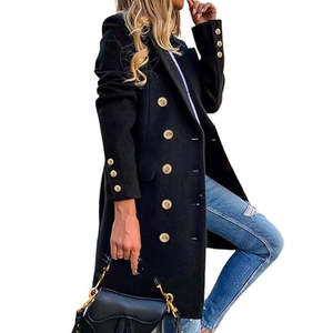 Abrigo Largo Ajustado para Mujer, Tejido Vintage, Impermeable, con Bolsillos Delanteros, Cómodo, Informal, para Invierno, Superventas - Product Image 1