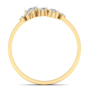 Bague en argent sterling 925 avec grappe de moissanite, design original REYES, luxe, or jaune 14 carats, bijoux fins pour femmes, fiançailles - Product Image 4