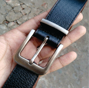 Ceinture décontractée pour homme en cuir de vachette pleine fleur avec boucle ardillon – Vente en gros usine - Product Image 3