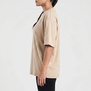 Hot Selling Plus Size Summer Wear Short Sleeve Solid Color 100% Cotton Jersey O-Neck Gym & Training Wear T-<b>Shirt</b> For <b>Women</b> - Product Image 5