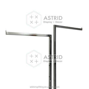 Stainless Steel Chrome Plated Heavy Duty 2-Way Gondola Garment Display <b>Racks</b> with Adjustable Height Freestanding Carton Packed - Product Image 5