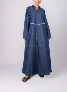 Abaya de Mezclilla de Alta Calidad para Mujer, Vestido de Manga Larga, Ropa Modesta, Proveedor Mayorista Personalizado OEM - Product Image 3
